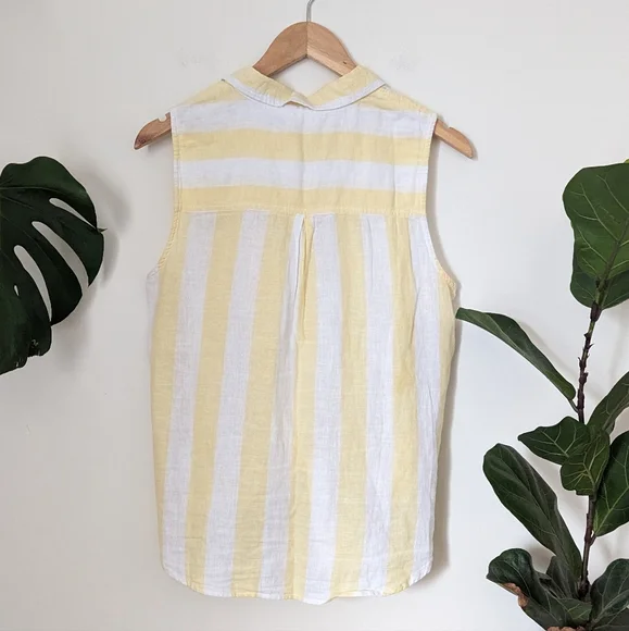 beachlunchlounge | Collection | Linen Tie Front Sleeveless Top - Picture 5 of 9